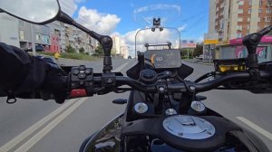 Выезд в город, тест драйв CFMOTO 450MT, проставки на руль мот