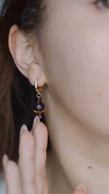 Сережки натуральний камінь Гранат #натуральныекамни #