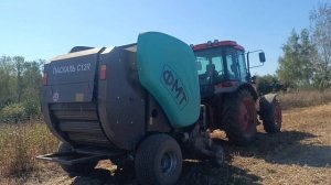 Пресс-подборщик Паскаль с трактором МТЗ-82.1 по соломе