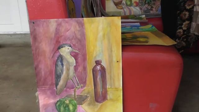 Импровизированая выставка Юной художницы Элины в Астрахани! смотреть онлайн