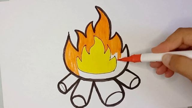 Как раскрасить ОГОНЬ?🔥 | Раскраски для детей и малыше? смотреть онлайн