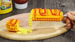 "Сырные хот-доги из LEGO — можно ли их съесть? (Стоп-моушен + ASMR)"