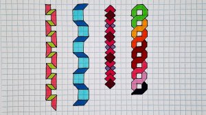 Рисуем простые узоры по клеточкам для тетради