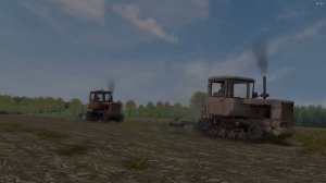 Тяжёлая Пахота На Двух Тракторах ДТ-75, В Паре С Плугами
