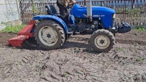 Фрезерование моего огорода минитрактором JINMA 244
