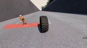 ИГРА В КАЛЬМАРА! КОЛЕСО ОТ БЕЛАЗА НА СПУСКЕ   BeamNG drive