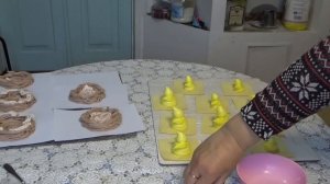 Пасхальное украшение! Зефирные гнёзда с цыплятами!!!