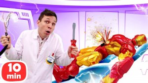 Железный человек и Тобот в Мегаклинике: Супергеройские приключения и секретные чипы!