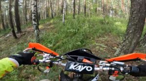 По лесу на KAYO K2 PRO. Жестко упал