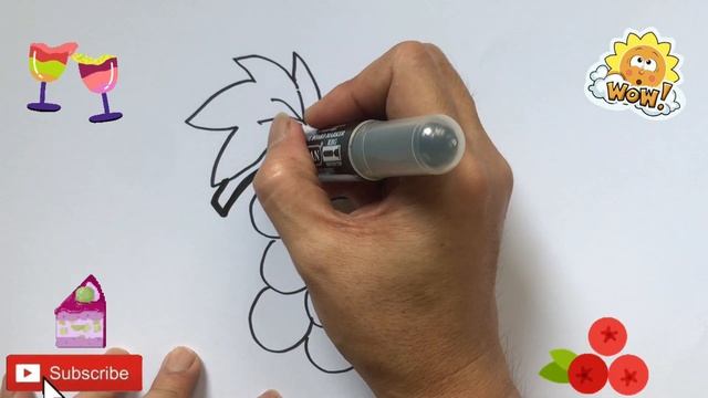 How To Draw Grapes | рисуем виноград для детей | Bolalar uchun uzum rasm chiz смотреть онлайн