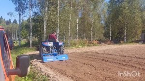 Фрезеровка минитрактором и укатка почвы виброкатком V