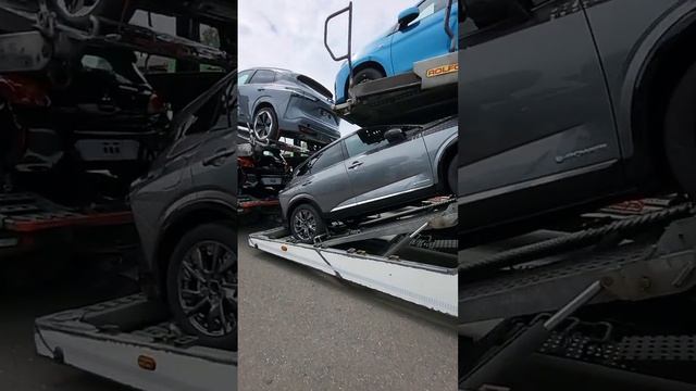‼️ ОБЗОР Как ГРУЗИТЬ 9 машины (5 SPACE STAR, 4 NISSAN QASHQAI) на автовоз LOHR. How to load 9 car смотреть онлайн