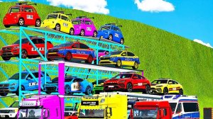 Машинки летают и прыгают! Развивающие мультики Машины помощники. Мультфильмы про машинки