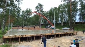 Монолитная плита 20х40 м на ЖБ сваях от азбука фундамента.