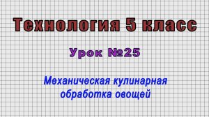 Технология 5 класс (Урок№25 - Механическая кулинарная обработка овощей.)