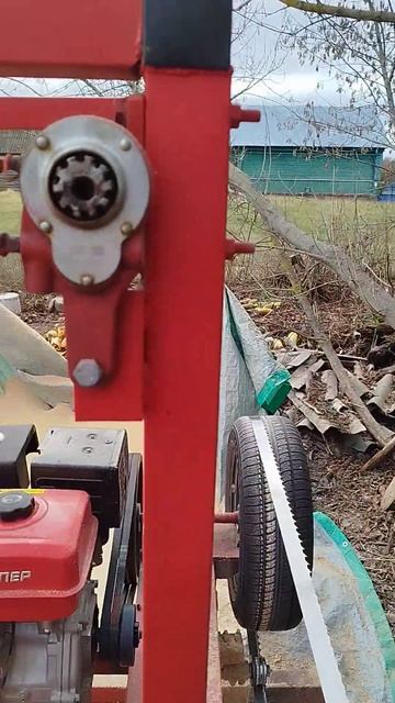 Механизм подъёма самодельной ленточной пилорамы. #пил смотреть онлайн