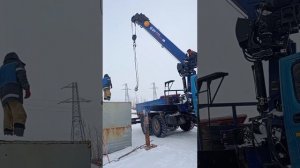 работа крана манипулятора на севере #кму #кранманипул?