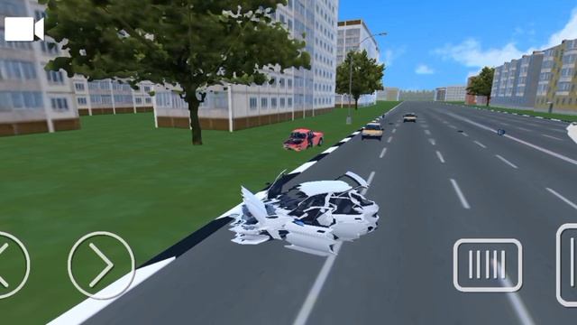 Уничтожаю машины в игре Russian Car Crash Simulator.