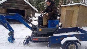 rippa погрузка на прицеп мини-экскаватор