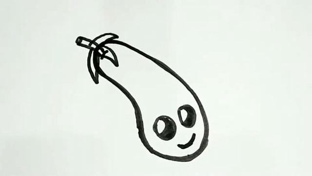 Draw A Eggplant For Kids \ Рисовать Баклажан для Детей