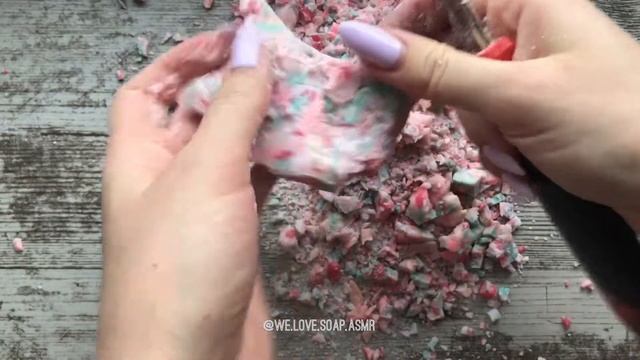 VERY HARD & DRY RECYCLED SOAPS Cutting ASMR l ACMP резка сухого мыла с кубиками *no talking*