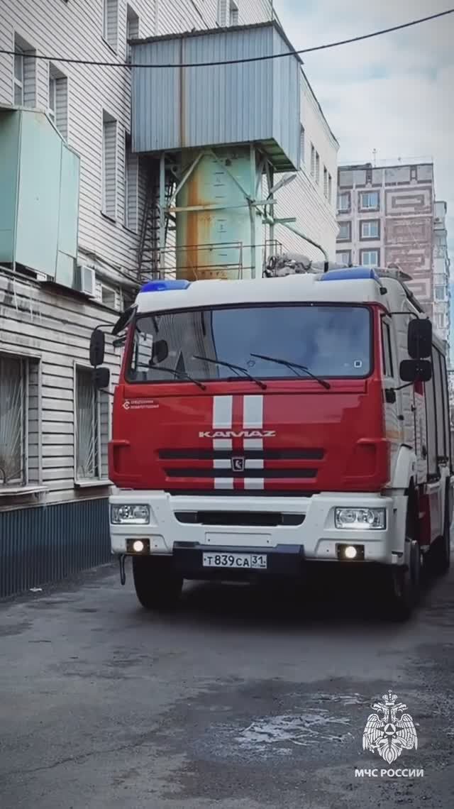 Пожарный КАМАЗ - на учениях белгородских огнеборцев, которые потушили условный пожар смотреть онлайн