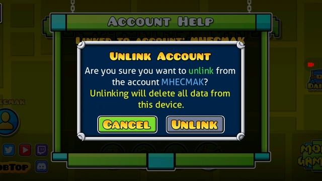 Как выйти из аккаунта в Geometry Dash 2.2 смотреть онлайн