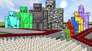 АРМИЯ ЖЕЛЕЗНЫХ ГОЛЕМОВ БЕЖИТ ПРОТИВ ШИПОВ В МАЙНКРАФТЕ