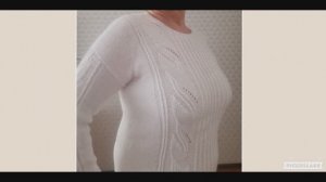 Джемпер Белоснежка с красивым узором.