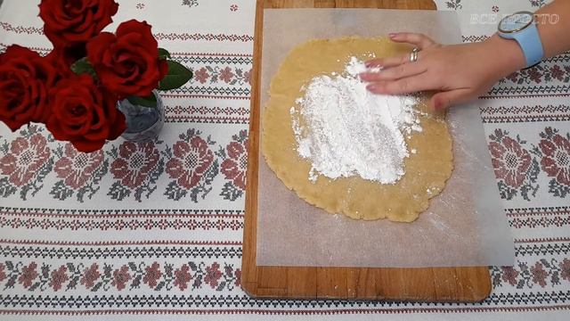 Галета з персиками. Просте тісто без масла та яєць. Шви