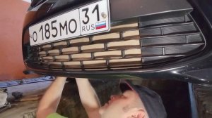 Установка сетки в бампер КИА РИО IV.