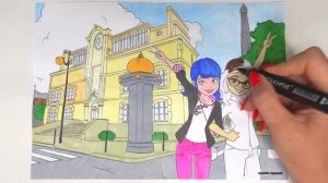 🎨 Раскраска Леди Баг с Маринетт и Алей | Волшебный мир цветов с Kitty Slime