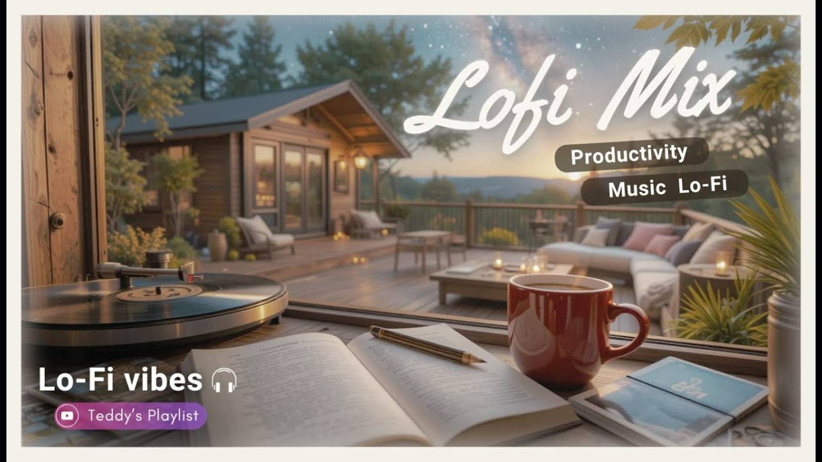 Лоуфай для глубокой концентрации | Уютная атмосфера домика с кофе и винилом