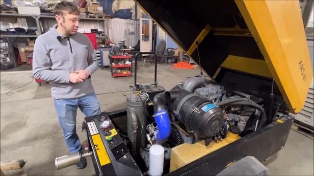 Дизельный компрессор Atlas Copco XAS 47. Обзор и демонстрация смотреть онлайн