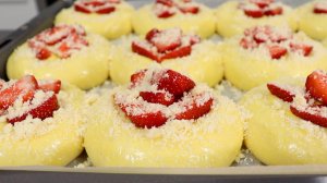 ВАТРУШКИ с нежным домашним пудингом и ароматной свежей клубникой - их приготовит каждая хозяйка!