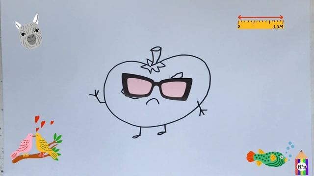 How To Draw a Cute Tomato | Bolalar uchun pomidor rasm chizish | рисунок помидор дл смотреть онлайн