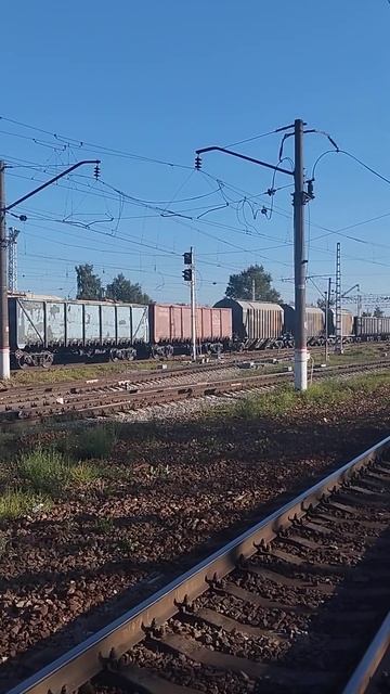 вл10т876 пролетает станцию Сергиев Посад. #ржд смотреть онлайн