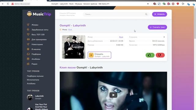 Шаблон MusicTrip для UCoz