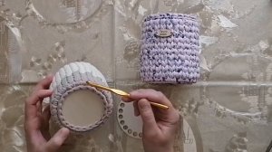 Донышко 10 см. Прибавки на стаканчик #вязаниекрючком #трикотажнаяпряжа #корзинасвоимируками