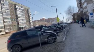 Обзор из  трамвая  поТруда  4 апреля 2024  Магнитогорск