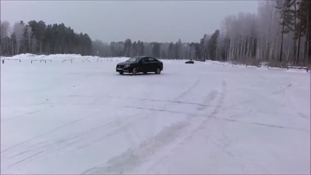 Лада Веста (Lada Vesta). Работа курсовой устойчивости зимой смотреть онлайн