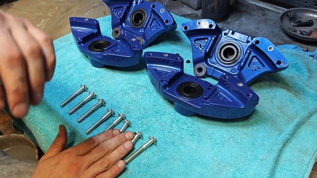 Реставрация суппортов BMW M-Performance: аквабластинг, порошк