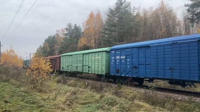 ЧМЭ3-4615 С крытыми вагонами. смотреть онлайн