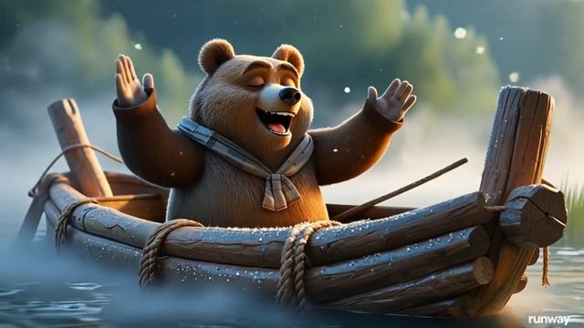 Детский мульти-клип Куда плывёт медведь. смотреть онлайн