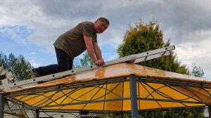 Крыша из поликарбоната на дачный шатёр.