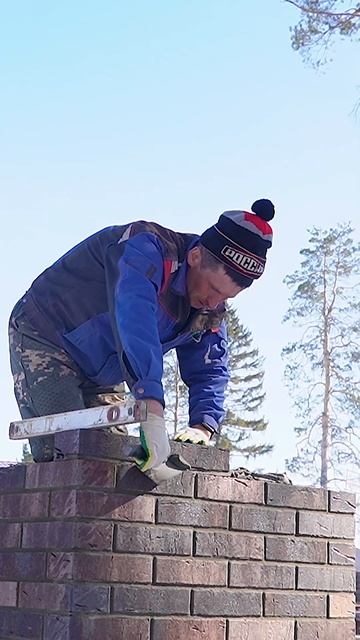 Работа нашего каменщика #стройка смотреть онлайн