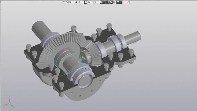 Конический редуктор 01 Анимация смотреть онлайн