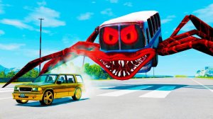 Джип против пожирателя автобусов Побег от пожирателя автобусов Поездка на машине ужасов