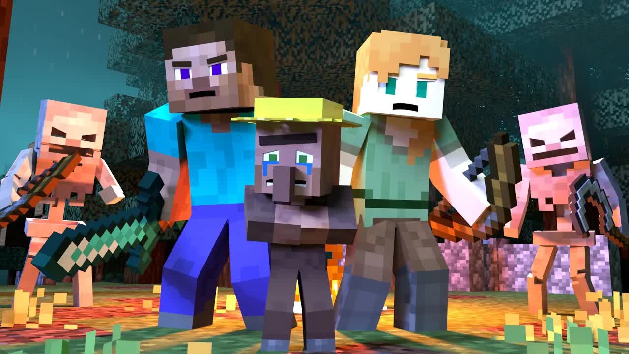 Алекс и Стив против Армии скелетов и Херобрина майнкрафт мультфильм смотреть онлайн