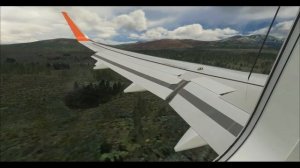 ПОСАДКА В АЭРОПОРТ "СОКОЛ" Г. МАГАДАН, ВИД С КРЫЛА (MICROSOFT